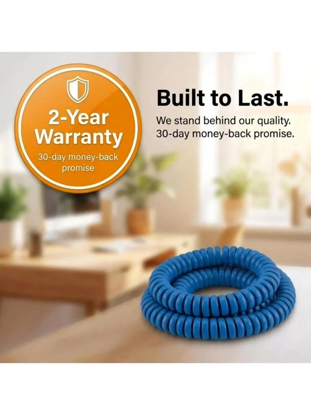 Tangle-Free 15FT Phone Cord for Landline - Curly Design, Excellent Sound